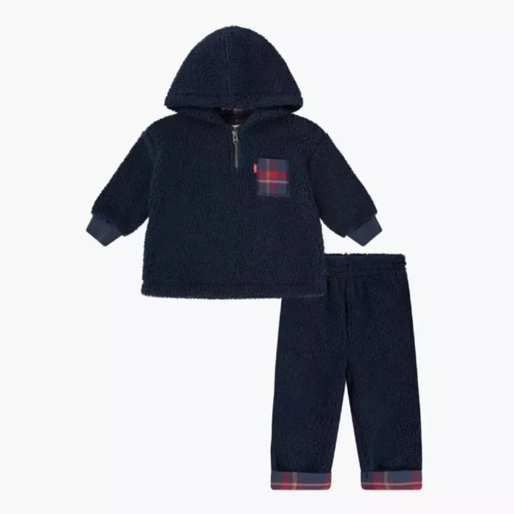 NWT Half Zip Sherpa Pullover and Pants Set Baby 6 months